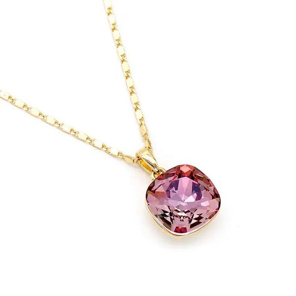 Pink Stone with Gold Necklace