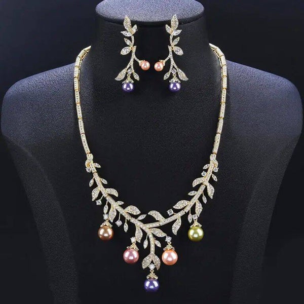 Luxury Vine Pearl Jewelry Set