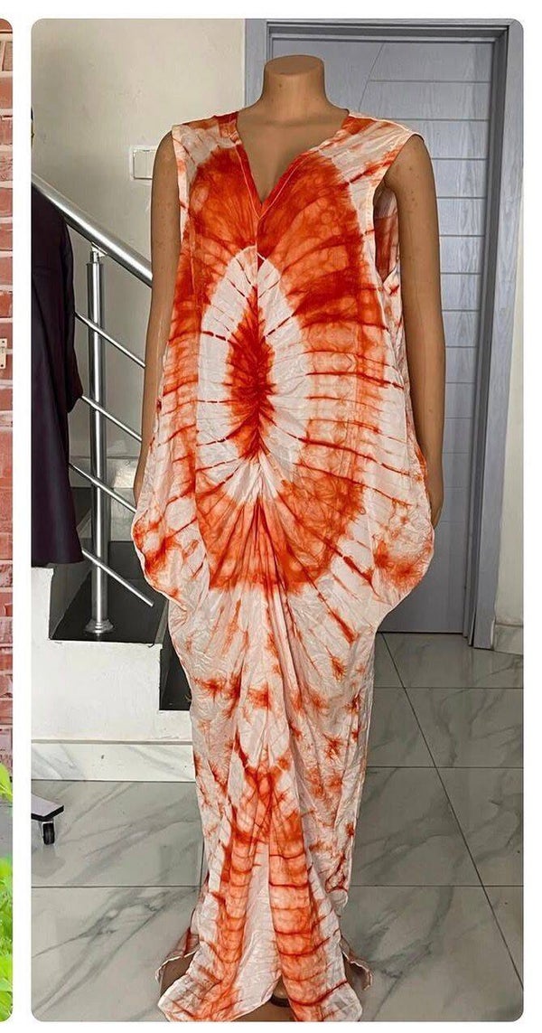 Sunburst Tie-Dye Maxi Dress