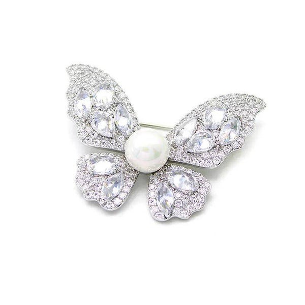 Pearl Wing Butterfly Brooch