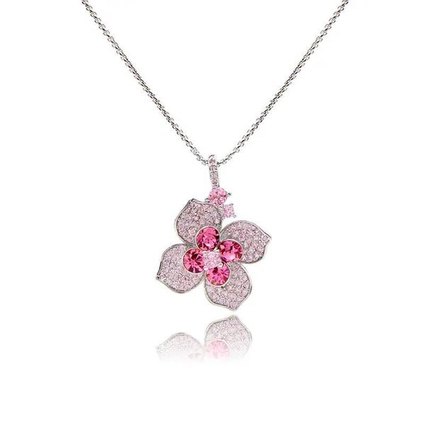 Pink Orchid Bloom Necklace