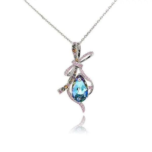 Ocean Ribbon Teardrop Necklace
