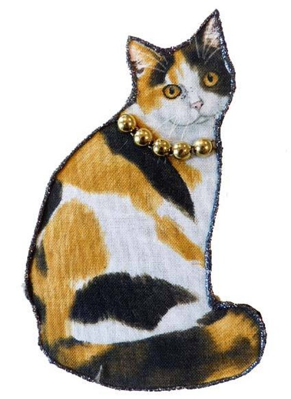 Broche Calico kat stof/vilt 1