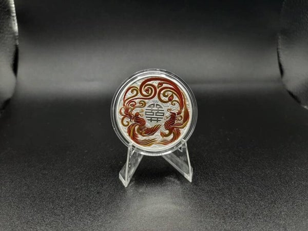 1 oz zilver CHINESE MYTHS & LEGENDS Double Phoenix colored 2025 BU