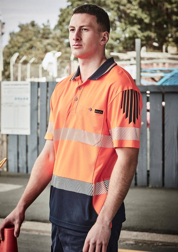 Hi Vis Flux Segmented Tape Short Sleeve Polo