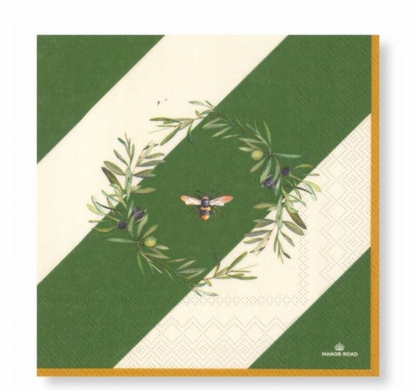 Manor Road Olive & Bee Lunch Napkins