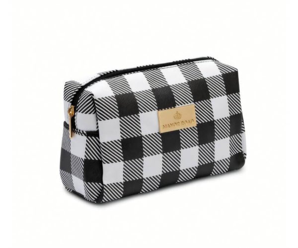 Manor Road travel vanity bag black gingham