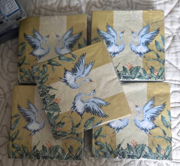 Manor Road serviettes birds of paradise cocktail Napkins
