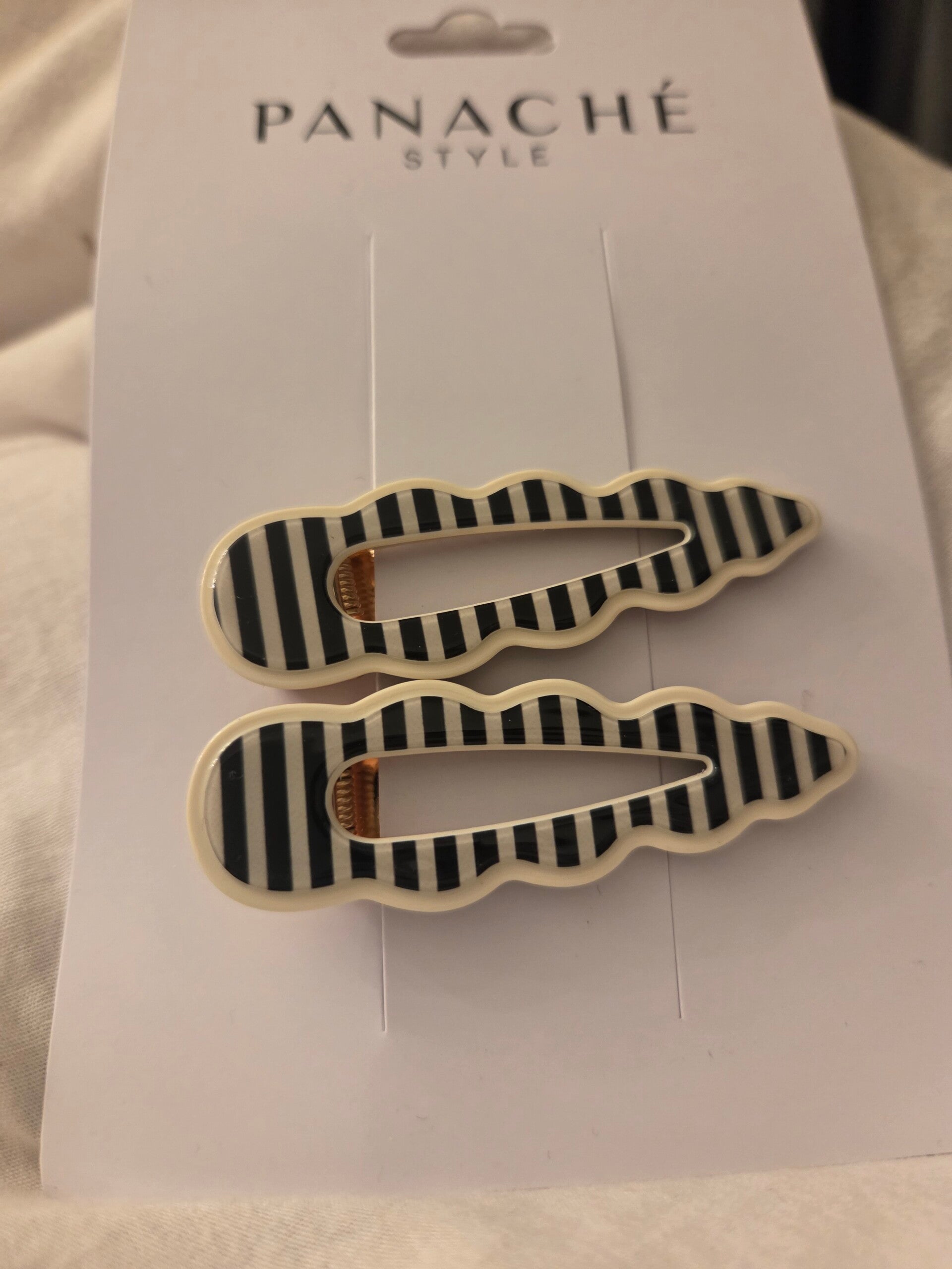 Panache cassia aĺligator clips black stripe