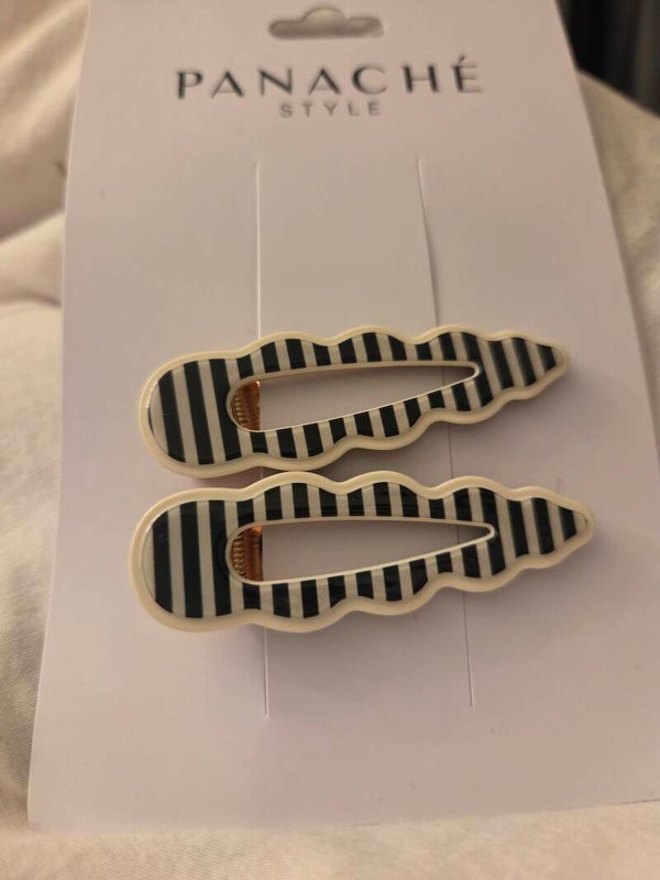 Panache cassia aĺligator clips black stripe