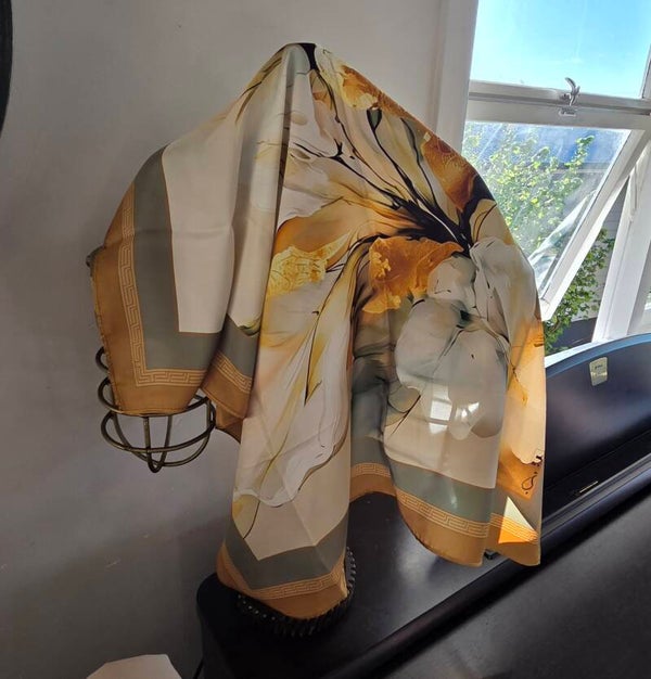 Scarf designer silk 65cm