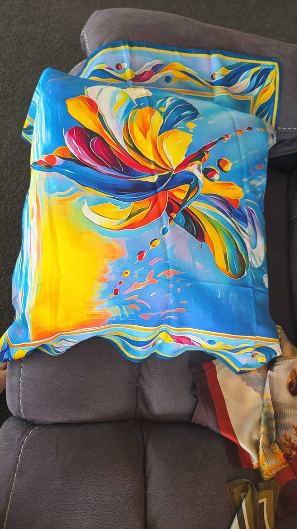 Scarf designer silk 65cm