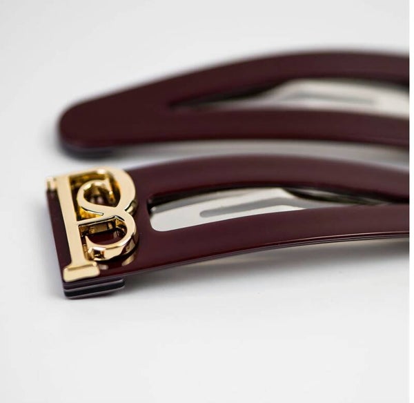Panache Penelope snap clips burgundy
