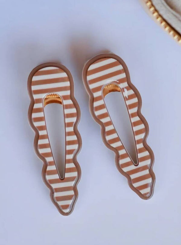 Panache cassia aĺligator clips tan stripe