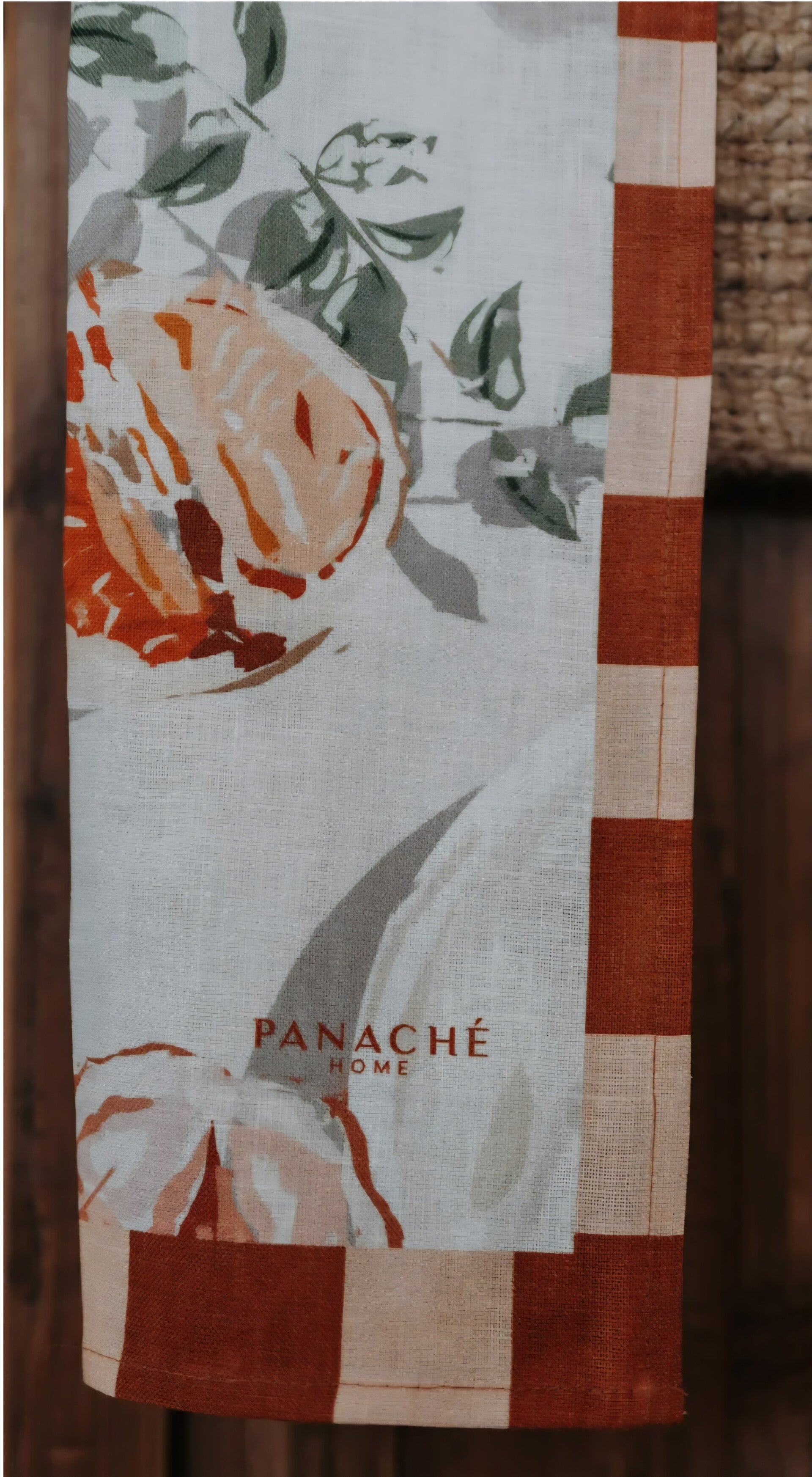 Panache 100% linen teatowel roses