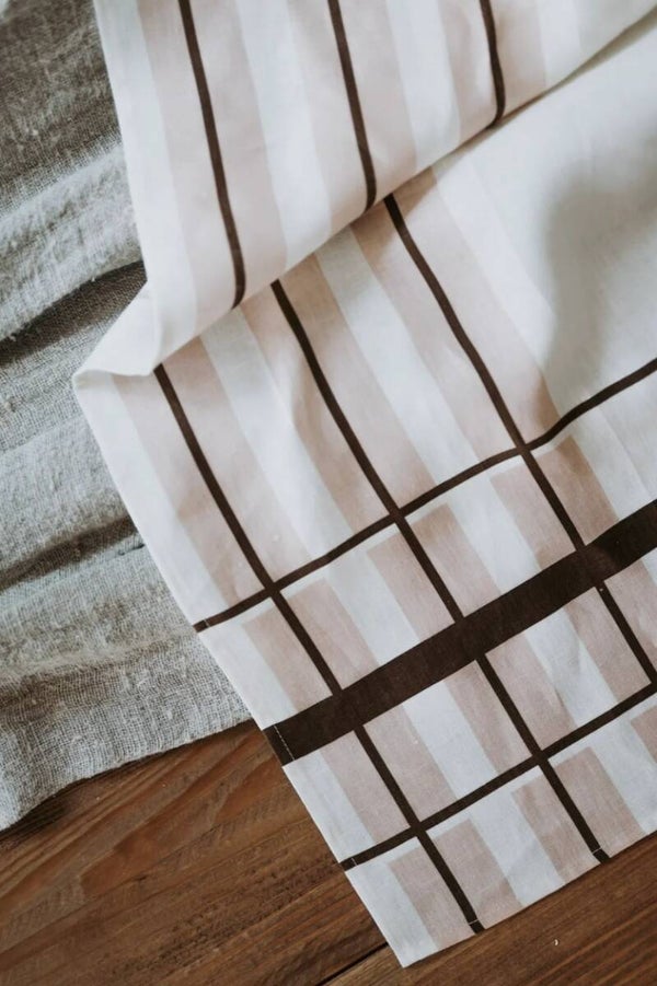 Panache 100% linen teatowel brown