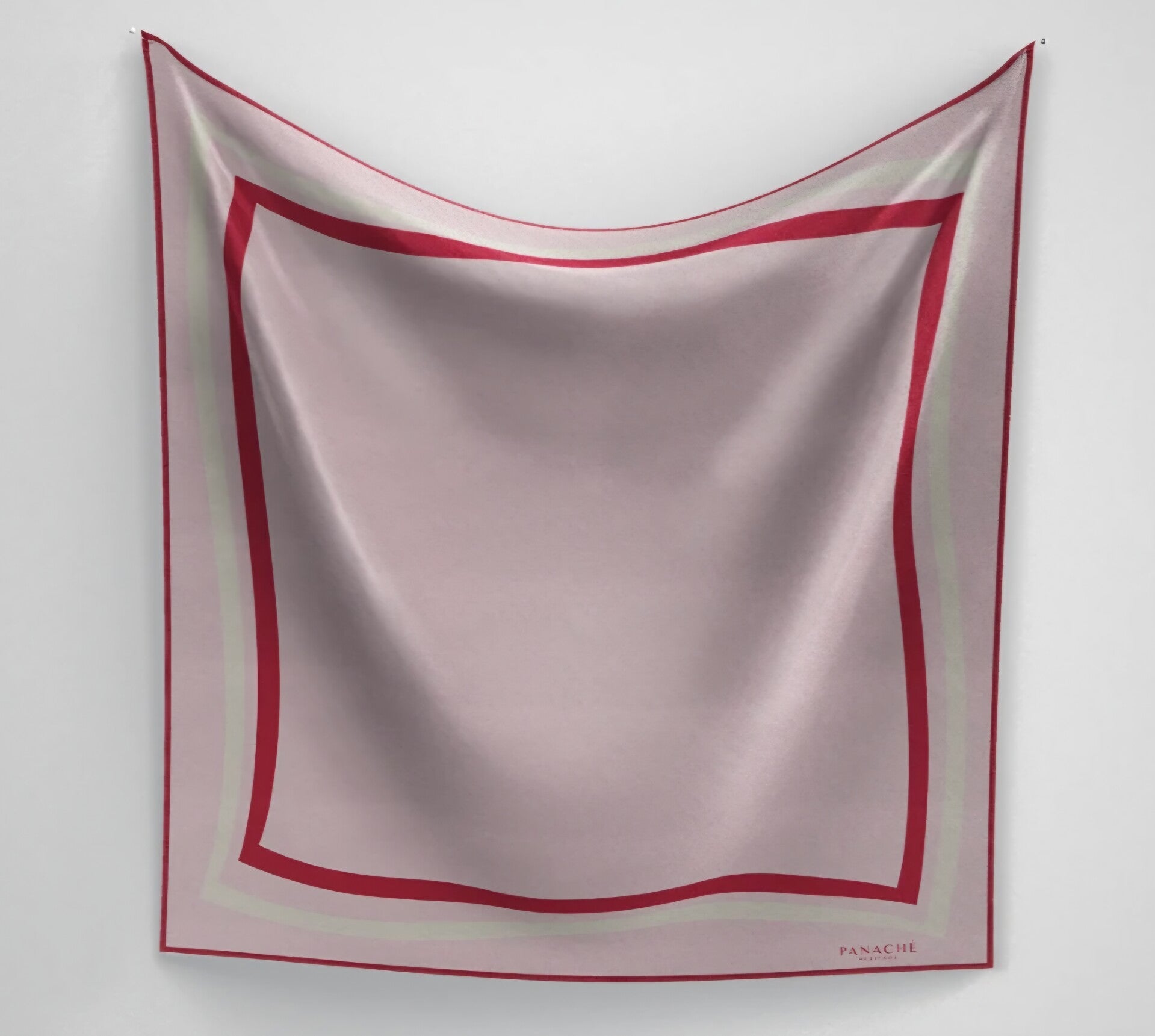 Panache scarf classique border pink and red