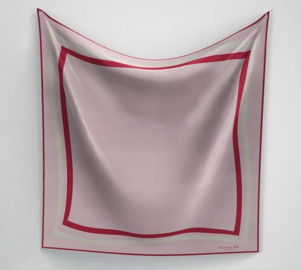 Panache scarf classique border pink and red