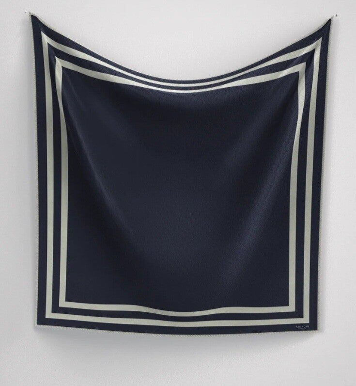 Panache scarf classique border navy