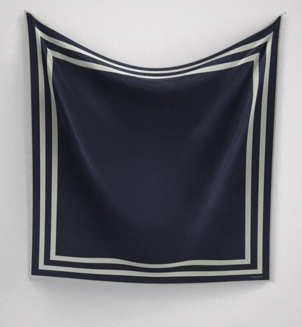 Panache scarf classique border navy