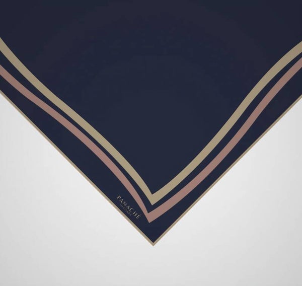Panache scarf classique border navy