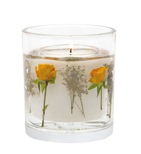 STONEGLOW yellow tea rose gel candle