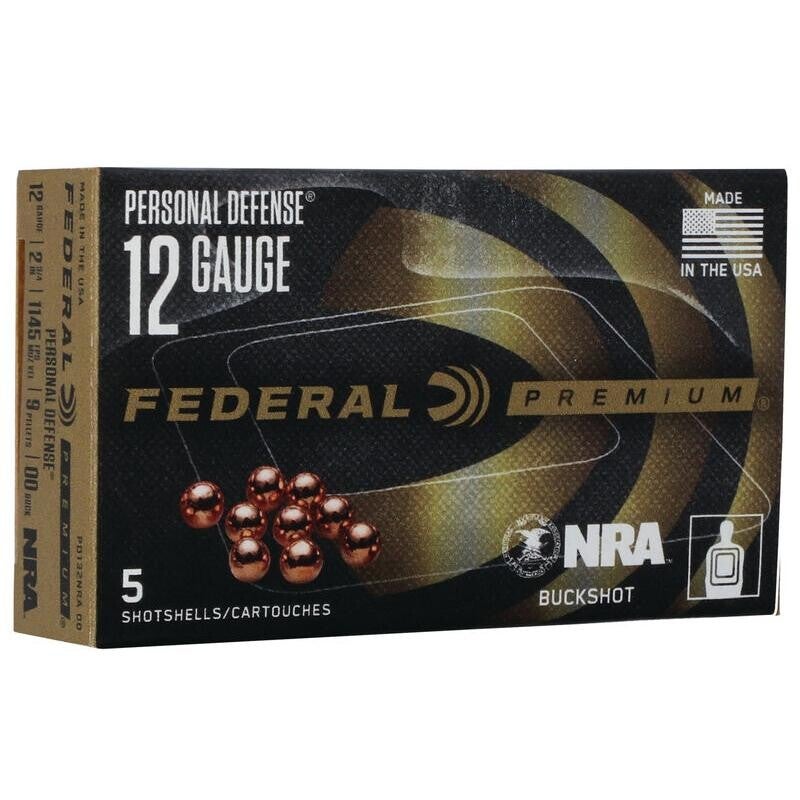 Federal Personal Defense Shotshells w/Flitecontrol 12ga 2-3/4" 9 Plts 1145 fps #00 5/ct