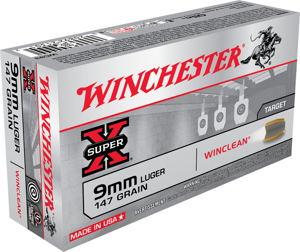 Winchester Super-X 9mm Ammo 147 Grain WinClean, 50rds
