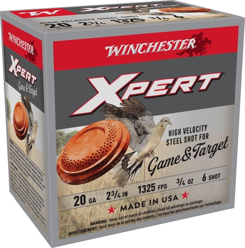 Winchester Xpert Steel Shotshells 20 ga 2-3/4" 3/4 oz 1325 fps #6 25/ct
