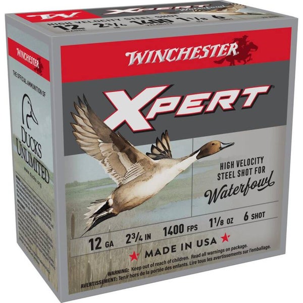 Winchester Xpert High-Velocity Steel Shotshells 12 ga 2-3/4" 1-1/8 oz 1400 fps #6 25/ct