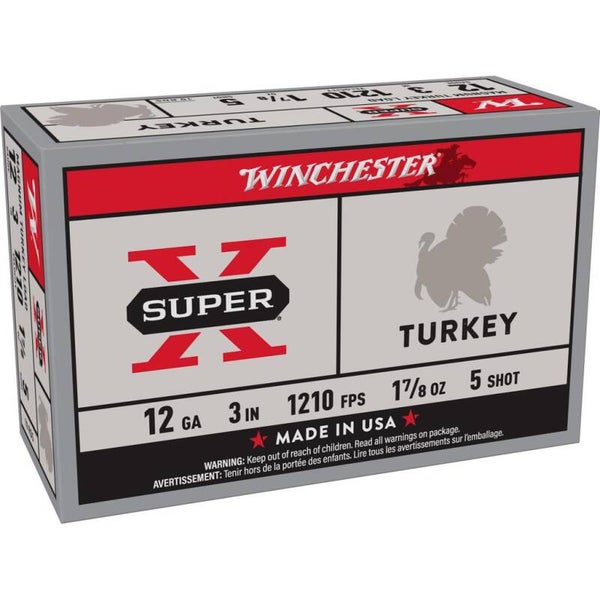 Winchester Super-X Turkey Loads Shotshells 3" 1-7/8 oz 1210 fps #5 10/ct