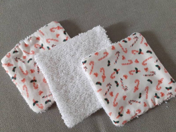 Lingettes lavables sucre d'orge