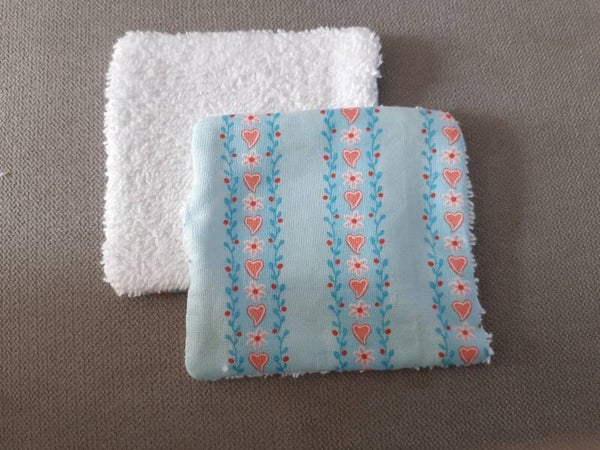 Lingettes lavables petits coeurs