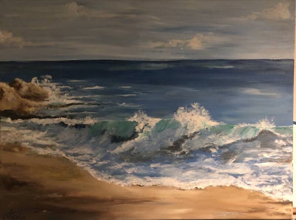 Schilderij zeezicht 60/70 cm