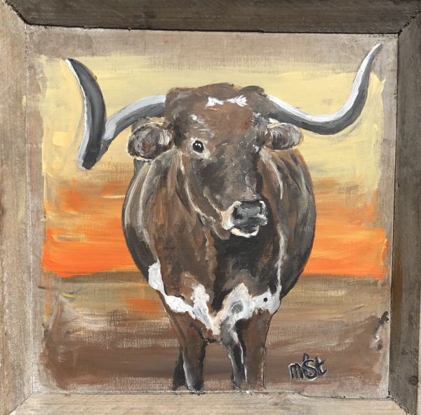 Koe op dienblad 40/40 cm