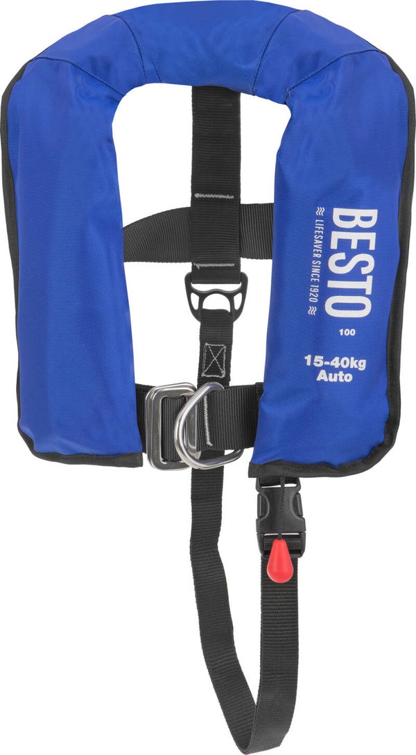 Besto junior automatisch reddingsvest 15-40 kg blauw
