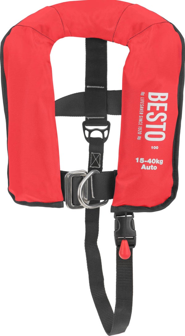 Besto junior automatisch reddingsvest 15-40 kg Rood