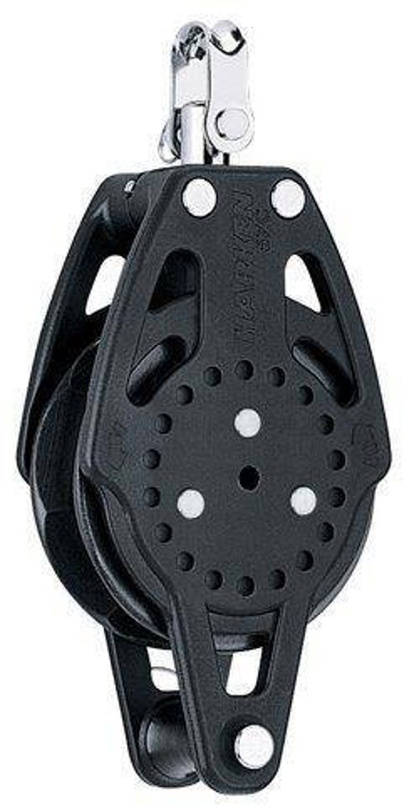 Harken Carbo 57mm 1-schijfsblok ratchamatic met hondsvot