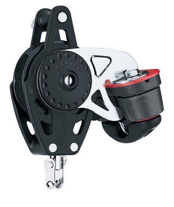 Harken Carbo 57mm 1-schijfsblok ratchamatic met hondsvot en klem