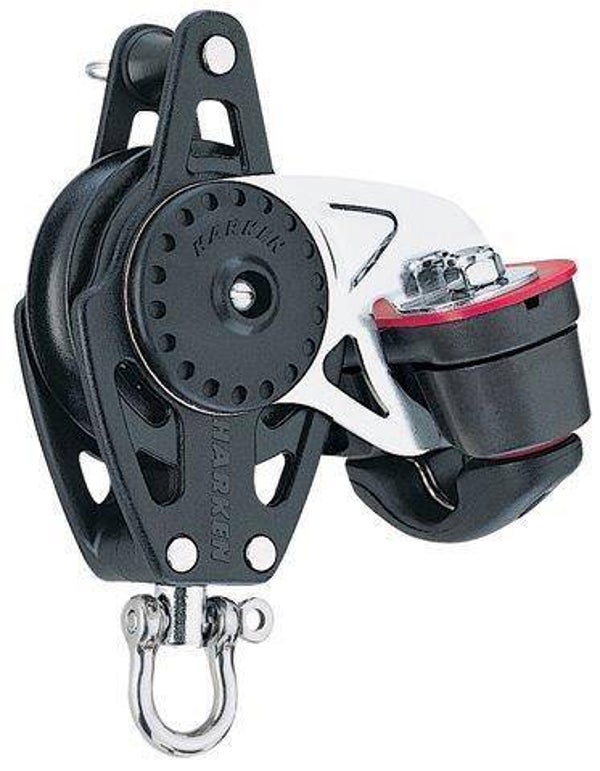 Harken Carbo 40mm enkel blok met hondsvot en klem