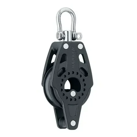 Harken Carbo 40mm enkel blok met swiffel en hondsvot