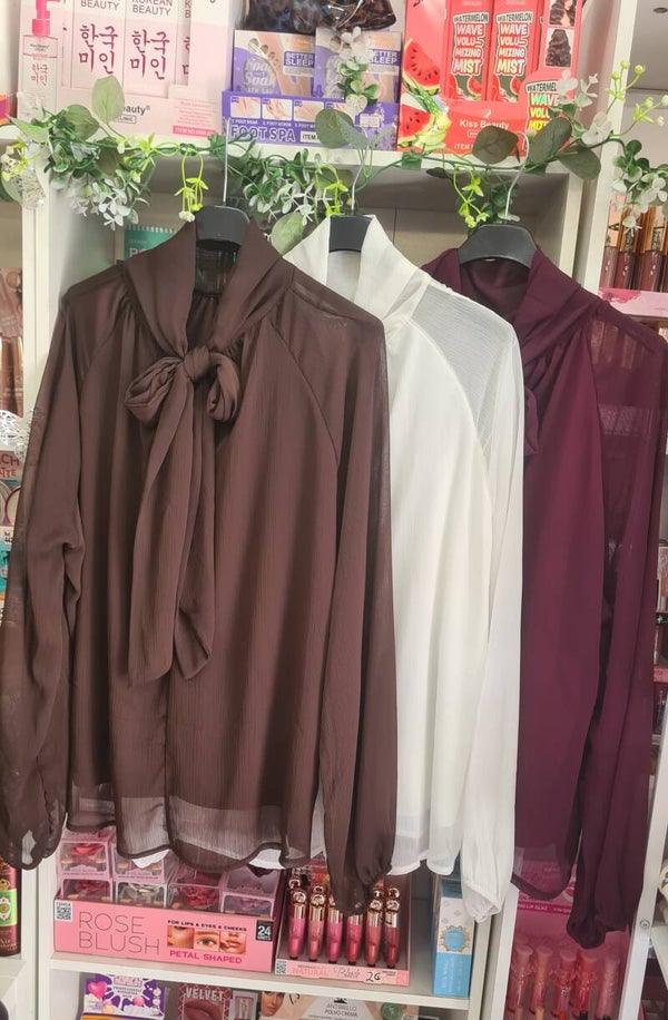 Camisa elegante en tejido gasa con forro