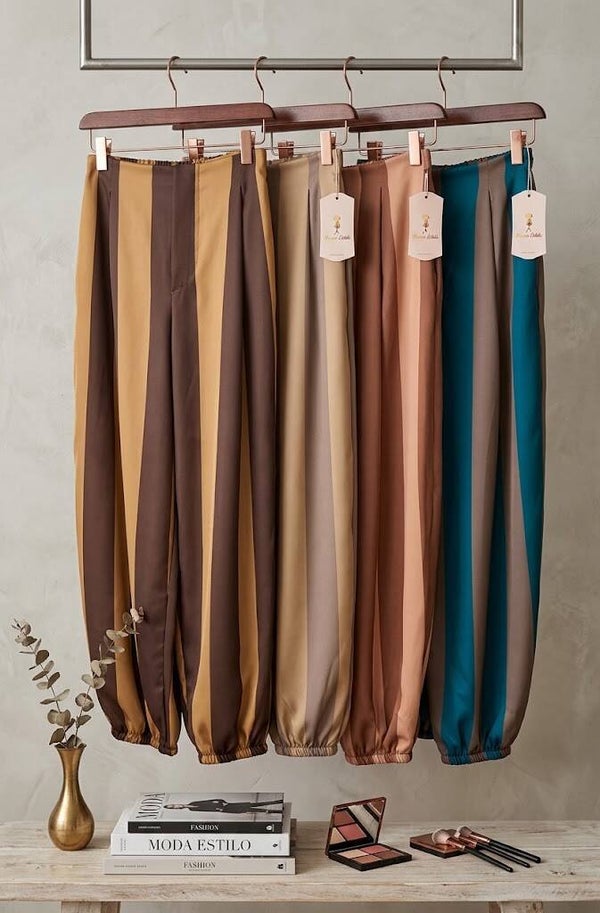 Pantalon rayas tejido vestir talla única 44aprox