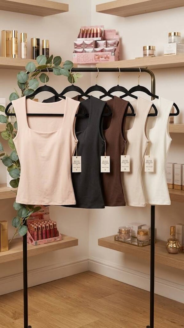 Camiseta basica licra fría escote cuadrado