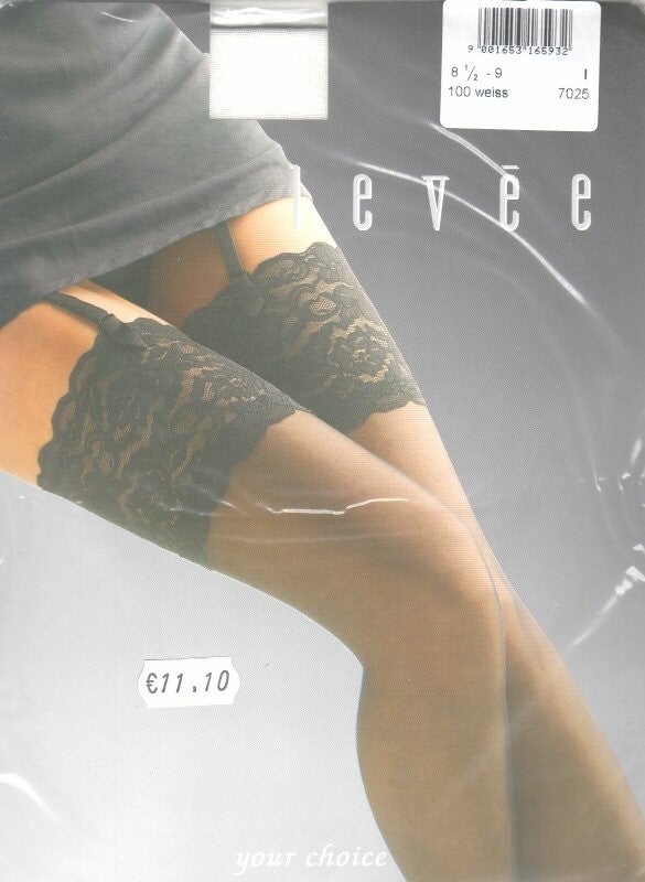 Bas jarretelles blanc 20 DEN large dentelle