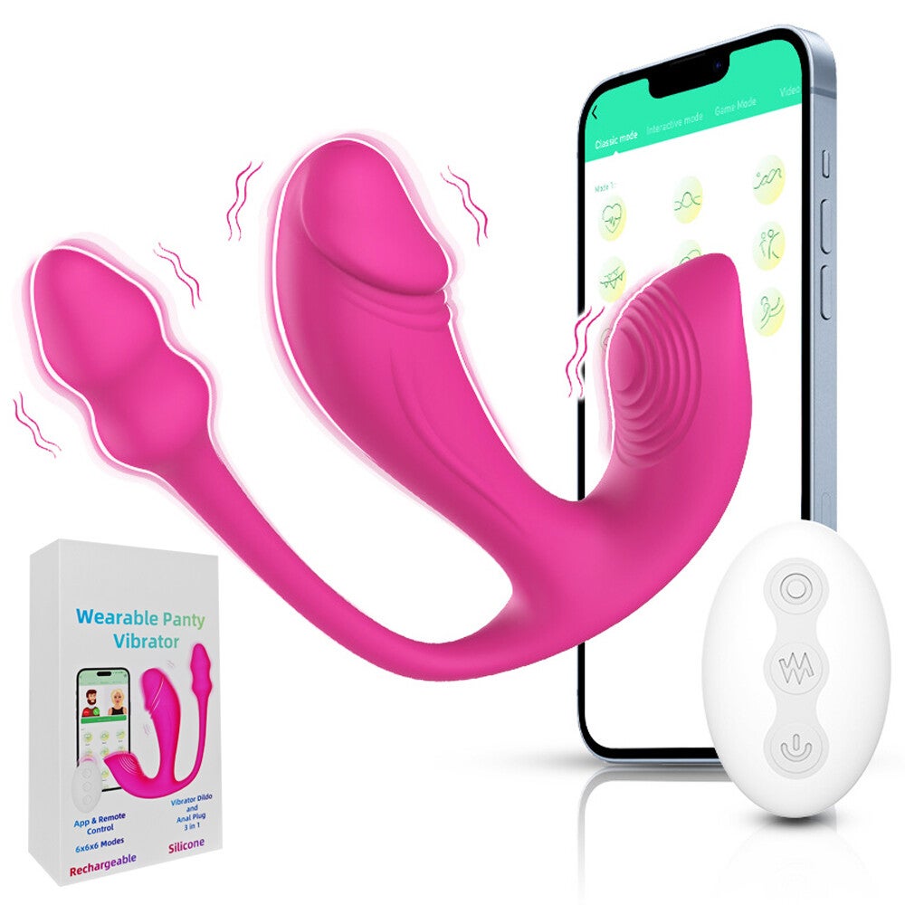 Sextoy Gode vibrant et plug anal connecté A01-050