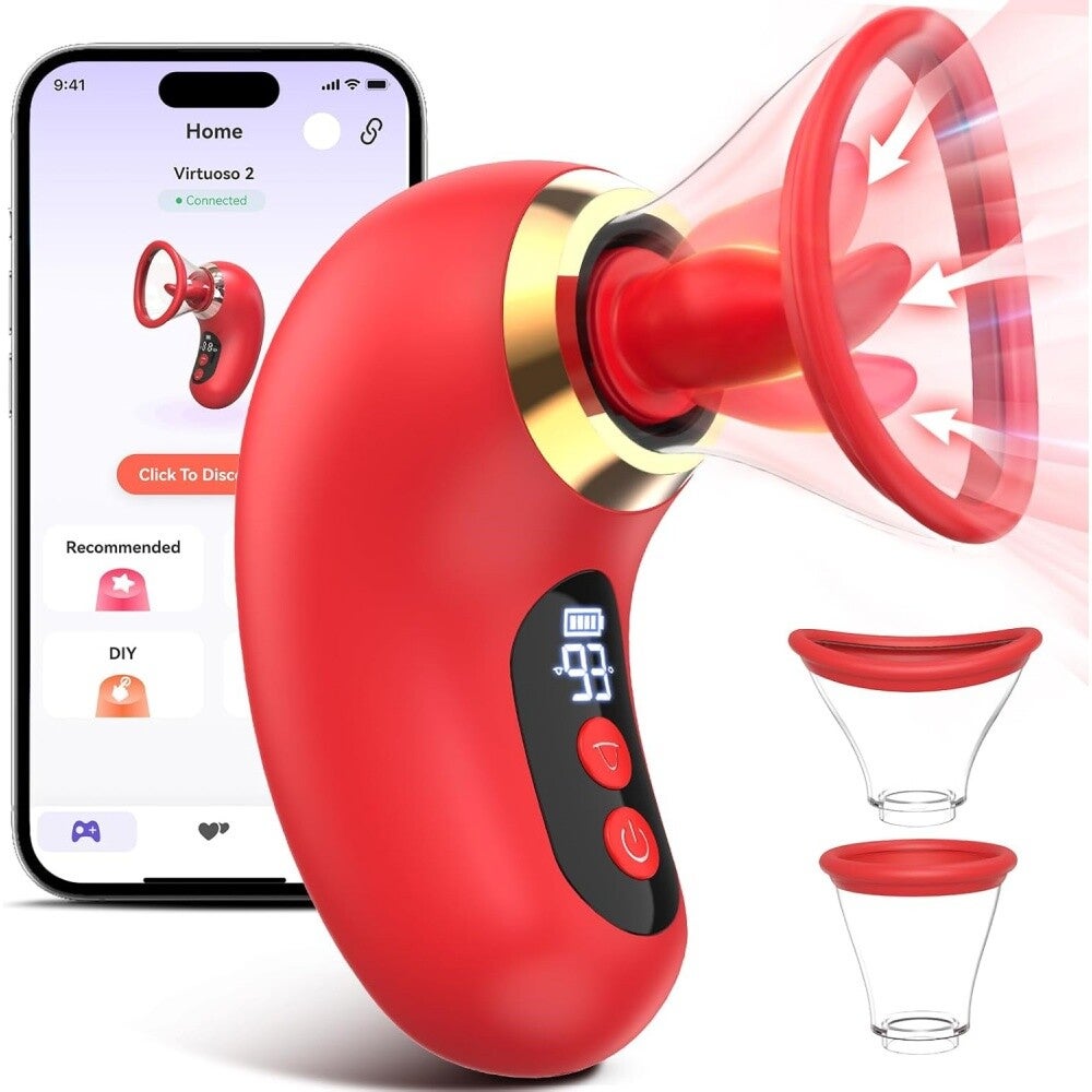 Sextoy Stimulateur clitoridien connecté à succion et langue de léchage BG-002.