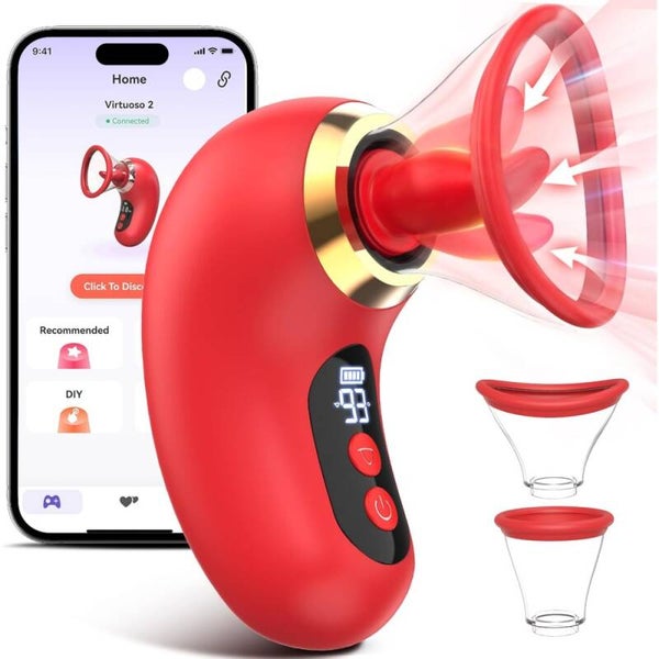 Sextoy Stimulateur clitoridien connecté à succion et langue de léchage BG-002.