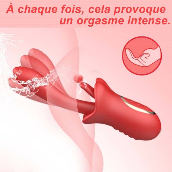 Sextoy vibromasseur en forme de doigt avec langue SZ093