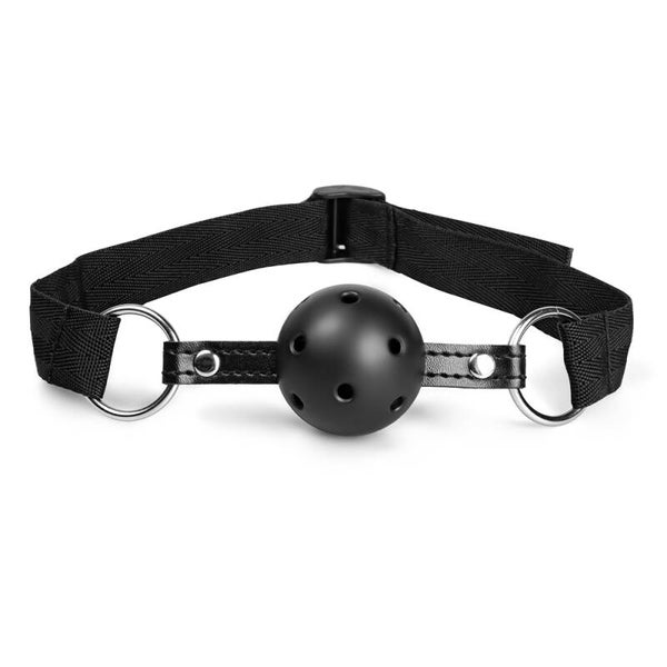 Bâillon Boule BDSM Noir Réglable en Silicone Y64050